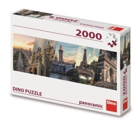 Puzzle Paříž koláž Panoramic 2000 dílků - Dino