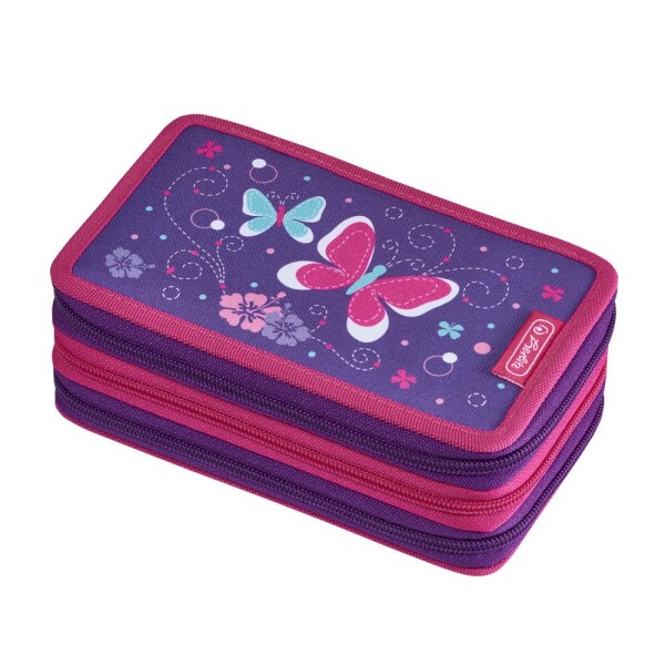 Školní penál 3-patrový vybavený Herlitz - Motýl