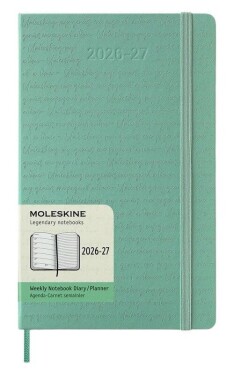 18měsíční diář Moleskine Colored Patterned 2026-27 - tvrdé desky, L, týdenní, světle zelen