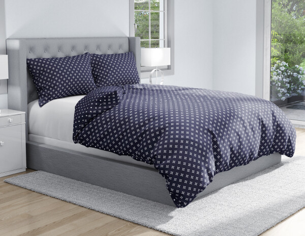 Saténové povlečení Starlet Švestkově Modré Velikost: 220x200 + 2x 70x80 cm