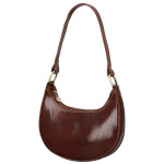 Luxusní dámská kožená kabelka na rameno Delami Vera Pelle Venny, hnědá