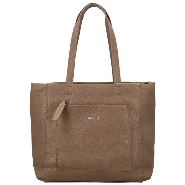 Módní dámská koženková kabelka na rameno Lamia, tmavě béžová