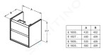 IDEAL STANDARD - Connect Air Umyvadlová skříňka 580x409x517 mm, světlé dřevo/matný světle hnědý lak E1605UK