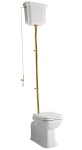 KERASAN - WALDORF WC mísa s nádržkou, spodní/zadní odpad, bílá-bronz WCSET20-WALDORF