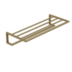 KLUDI - Vela R Držák ručníku s poličkou, délka 62 cm, kartáčované zlato 58989N0
