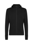 Pánská merino mikina ICEBREAKER Mens 300 RealFleece Descender LS Zip Hood, Black velikost: M