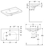 GEBERIT - Acanto Umyvadlo 75x48 cm, otvor pro baterii, s přepadem, s KeraTect, bílá 500.622.01.8