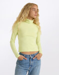 Tričko Organic Basics Everyday Turtleneck Elderflower Green