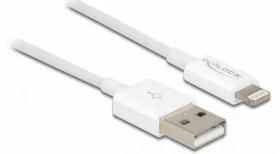 DeLock datový a napájecí kabel bílá / Lightning / USB-A / 1 m / USB 2.0 (83000)