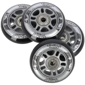 NILS Extreme Sestava černých PU koleček 76x24 + ložiska ABEC9 (5907695557091)