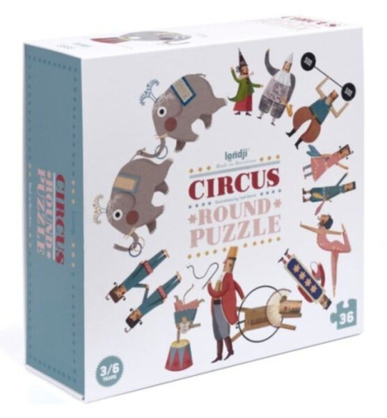 LONDJI Kruhové puzzle Cirkus - 24 pcs