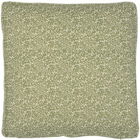 IB LAURSEN Bavlněný povlak na sedák Sofie Green/Flowers 45 x 45 cm, zelená barva, textil
