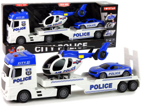 Mamido Policejní sada přívěs auto vrtulník