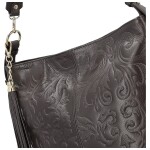 Módní dámská kožená kabelka na rameno Selin, tmavě hnědá