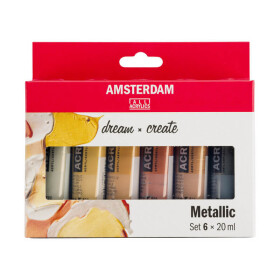 Royal Talens Sada metalických akrylových barev Talens Amsterdam 6x20 ml