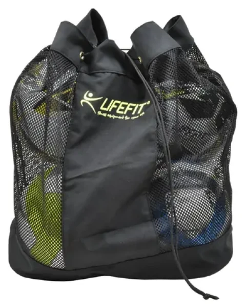 Lifefit Vak na míče černo-zelený / Vak na míče / Na 5 míčů / Polyester / 65x28x53 cm