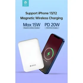 Devia Smart Series Magnetic černá / Powerbanka / 5 000 mAh / bezdrátové nabíjení / PD 20W / MagSafe (6938595362590)
