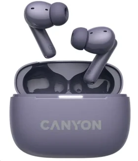 CANYON TWS-10 OnGo fialová / sluchátka s mikrofonem / BT 5.3 / IPX5 / nabíjecí pouzdro 500mAh (CNS-TWS10PL)