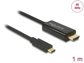 Delock Kabel USB Type-C (M) - HDMI (M) / DP Alt Mód 1m černá / 4K / 30Hz (85258)