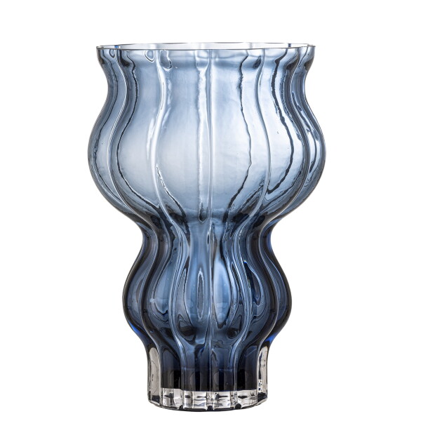 Bloomingville Skleněná váza Zanna Blue, modrá barva, sklo