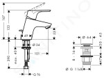 HANSGROHE - Focus E2 Umyvadlová baterie s výpustí Push-Open, chrom 31604000