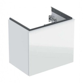 GEBERIT - Acanto Umyvadlová skříňka, 60x54x42 cm, 2 zásuvky, sklo/bílá 503.008.01.2