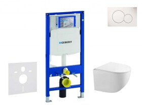 GEBERIT - Duofix Set předstěnové instalace, klozetu Gaia a sedátka softclose, tlačítko Sigma01, alpská bílá SANI11CA3117