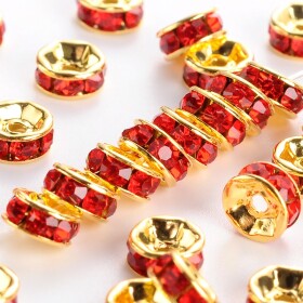 Mosazná rondelka - zlatá - červená - třída A - ∅ 4 x 2 mm - 1 ks