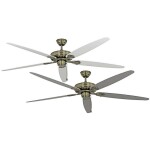 CasaFan CLASSIC ROYAL 180 BA Lack weiß/lichtgrau stropní ventilátor, 66 W, (Ø x v) 180 cm x 305 mm, hnědá (matná), 51802