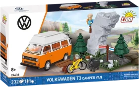 COBI 24638 Volkswagen T3 Camper Van oranžovo-bílá