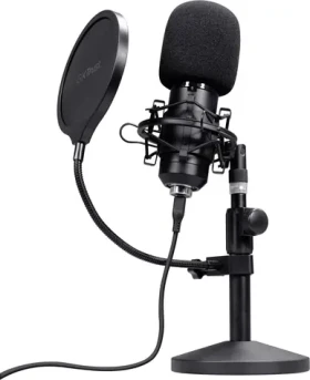 Trust GXT269 Emita II černá / Mikrofon / kondenzátorový / stolní stojan / USB / 2,5 m (25769)