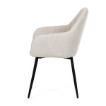 Židle jídelní, krémová látka, černý kov