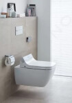 DURAVIT - Happy D.2 Závěsné WC pro bidetové sedátko SensoWash, Rimless, sWonderGliss, bílá 25505900001