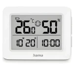 Hama Lefkada bílá / Teploměr a vlhkoměr / Digitální / Vnitřní / s budíkem (222231)
