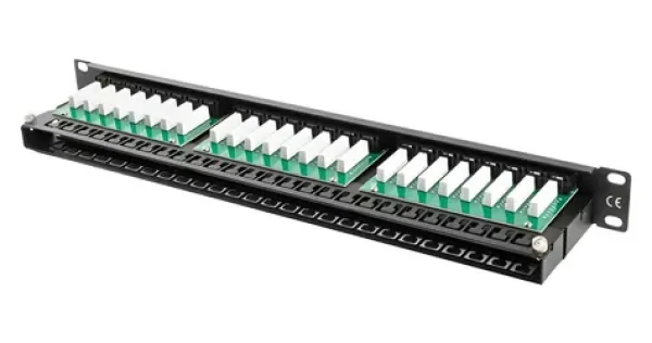 Lanberg černý / Patch panel / 48 portů / Cat6 / UTP / 1U / 19" (PPU6-1048-B)