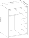 Šatní skříň Elena 3D Barva korpusu: Bílá, Varianta: Bez zrcadla