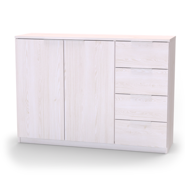 Nábytek Mikulík Komoda VARIO 5 - šedé úchytky ROZMĚR: (š/v/hl.) 100 x 86,5 x 40,5 cm