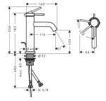 HANSGROHE - Tecturis S Umyvadlová baterie s výpustí, CoolStart, EcoSmart+, kartáčovaný černý chrom 73314340