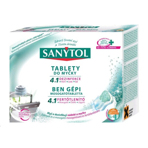 SANYTOL 4v1 tablety do myčky dezinfekční 40 ks /5