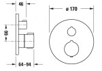 DURAVIT - C.1 Sprchová termostatická baterie pod omítku, pro 2 spotřebiče, matná černá C14200014046