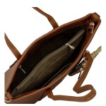 Trendy dámská koženková kabelka na rameno Felicia, hnědá