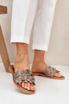 Dámské pantofle na plochém podpatku 40381 Taupe - Zazoo taupe 39