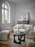 Bloomingville Kovový svícen Metina Silver 21 cm, stříbrná barva, dřevo, kov
