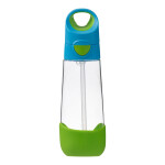 B.box Láhev na pití s brčkem 600 ml - modrá/zelená