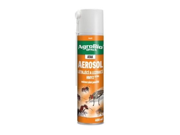 Sprej proti létajícímu a lezoucímu hmyzu AGROBIO Atak 400ml - expirace 6/2025