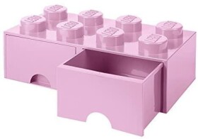 LEGO úložný box 8 s šuplíky - světle růžová