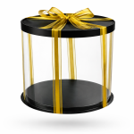 Cake star dortový box černý kulatý 31x34cm - bez stuhy