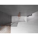 MEXEN/S - Velar L dvoukřídlá posuvná vanová zástěna 85 x 150, grafit, růžové zlato 896-085-003-41-60