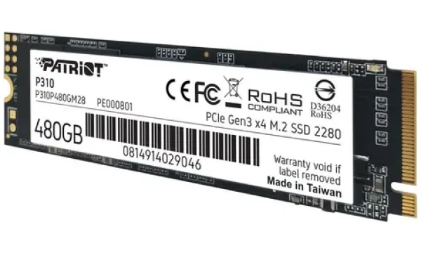Patriot P310 480GB / SSD / M.2 2280 / M.2 PCI-E 3 / R: 1700MBs / W: 1500MBs / IOPS 280K 250K (P310P480GM28)