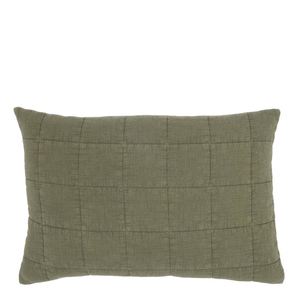 Chic Antique Prošívaný povlak na polštář Aix Vintage Olive 40 × 60 cm, zelená barva, textil